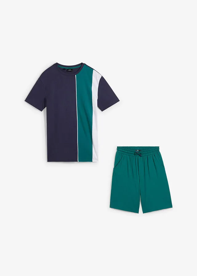 CAMISETA Y PANTALóN CORTO (2 PIEZAS) AZUL MARINOBLANCOAZUL PETRóLEO